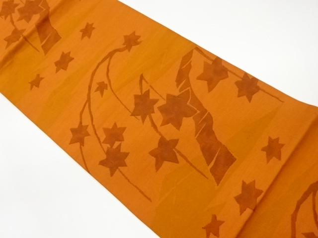 楓模様織り出し洒落袋帯